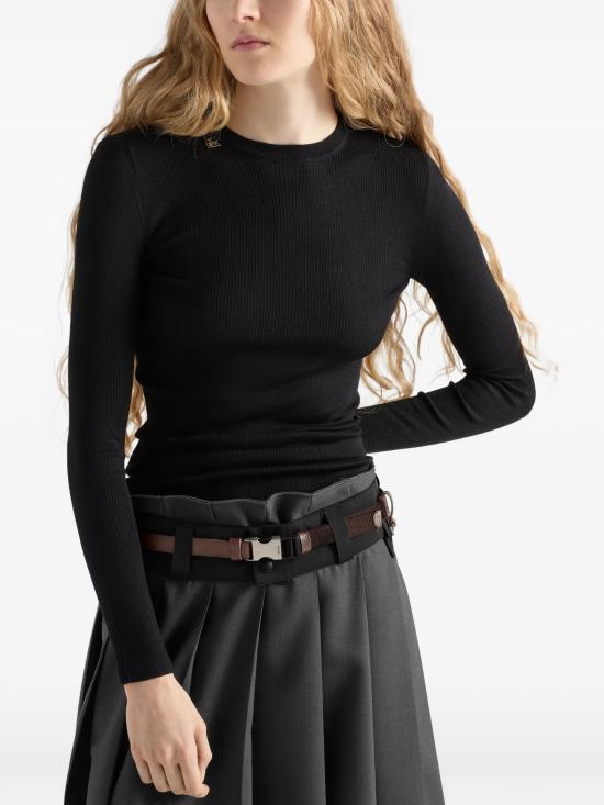 26SS 프라다 울 크루넥 스웨터 P24Z2C18PX F0002 BLACK - PRADA