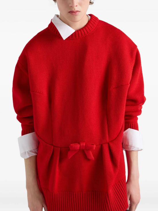 26SS 프라다 울 보우 가디건 P24V2P18JO F0011 RED - PRADA