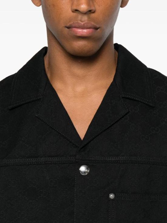 25FW 구찌 코튼 데님 자카드 셔츠 832581XDDCG 1000 BLACK - GUCCI