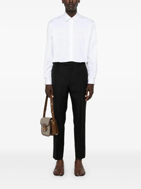 26SS 구찌 울 블렌드 트윌 트라우저 791156ZAMII 1000 BLACK - GUCCI