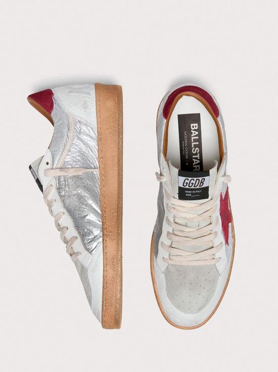 26SS 골든구스 볼스타 스니커즈 GMF00771F008162 70346 SILVER GREY WHITE RED - GOLDEN GOOSE
