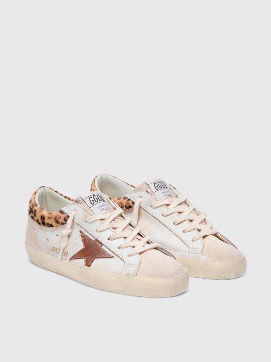 26SS 골든구스 슈퍼스타 스니커즈 GWF01042F008167 83260 WHITE BEIGE SEEDPEARL BEIGE BROWN LEO BRICK RED - GOLDEN GOOSE