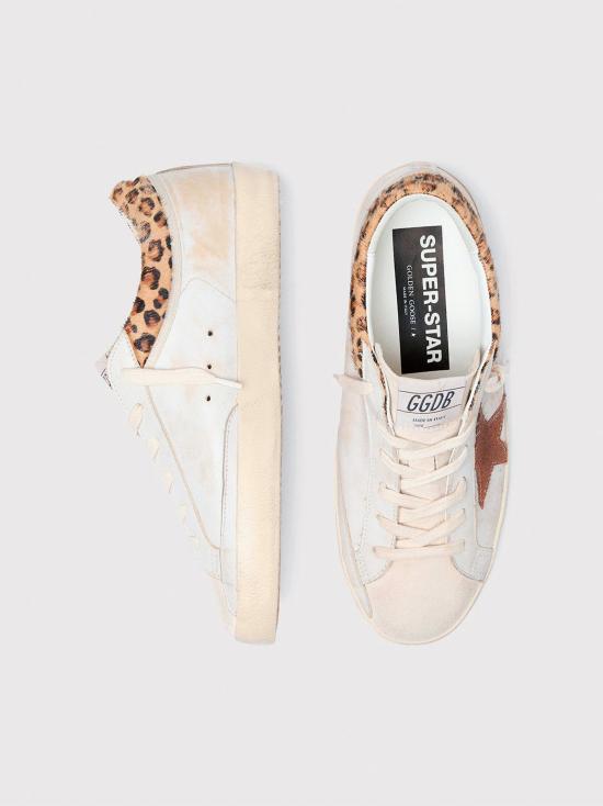 26SS 골든구스 슈퍼스타 스니커즈 GWF01042F008167 83260 WHITE BEIGE SEEDPEARL BEIGE BROWN LEO BRICK RED - GOLDEN GOOSE