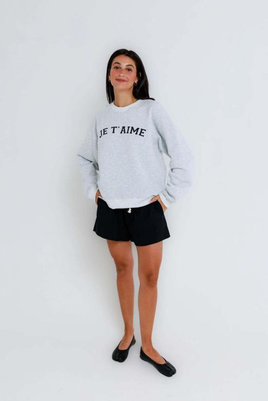  써니 섬웨어 스웨터 래글런 크루 스웨트셔츠 Je T'aime