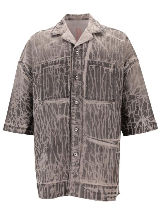 25FW 릭 오웬스 반팔 셔츠 DU02E7294SDWF 59 BLACK WASHED FOIL