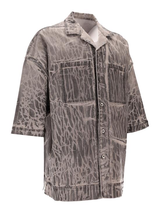 25FW 릭 오웬스 반팔 셔츠 DU02E7294SDWF 59 BLACK WASHED FOIL - RICK OWENS