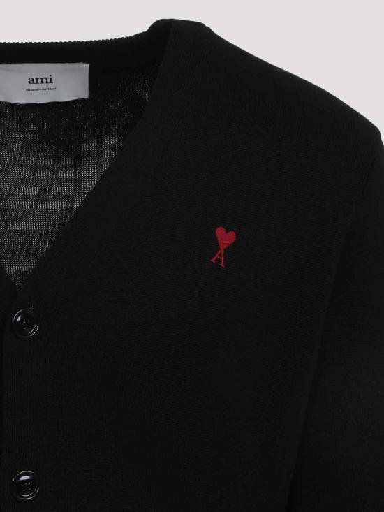 26SS 아미 ADC 울 V넥 가디건 HKC361001009 Black - AMI