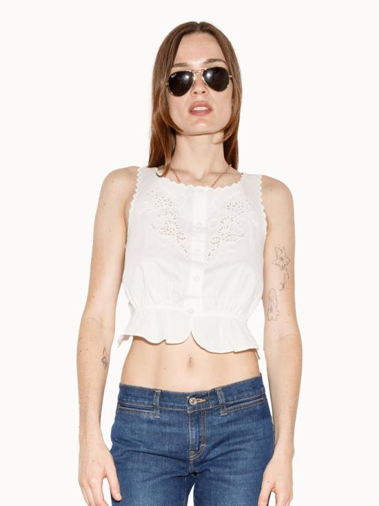  리던 민소매 티셔츠 Re/Done Jerry 탱크탑 빈티지 화이트 - RE/DONE