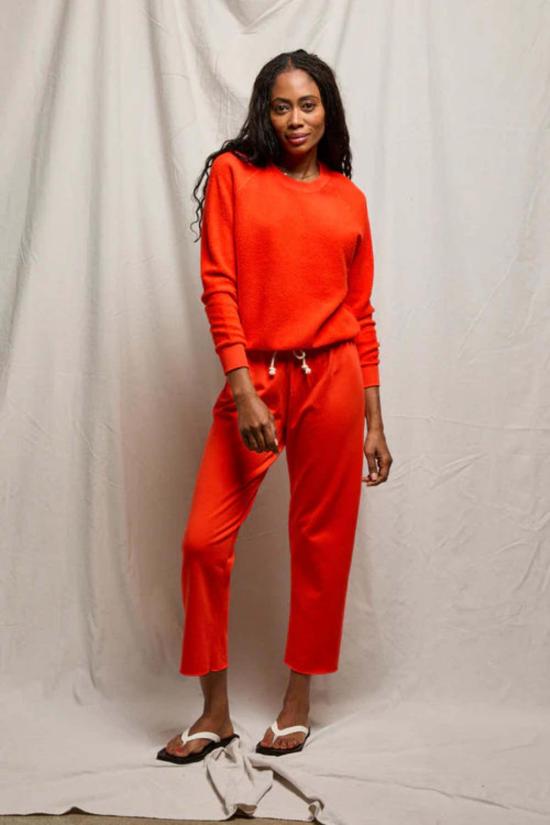  퍼펙트 화이트 티 크롭 팬츠 자메이카 비치 플리스 카프리 스웨트팬츠 - PERFECT WHITE TEE