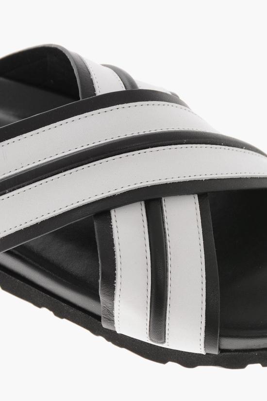  팜앤젤스 샌들 PMIC009S23LEA0011001 Black White - PALM ANGELS