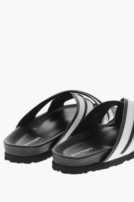  팜앤젤스 샌들 PMIC009S23LEA0011001 Black White - PALM ANGELS