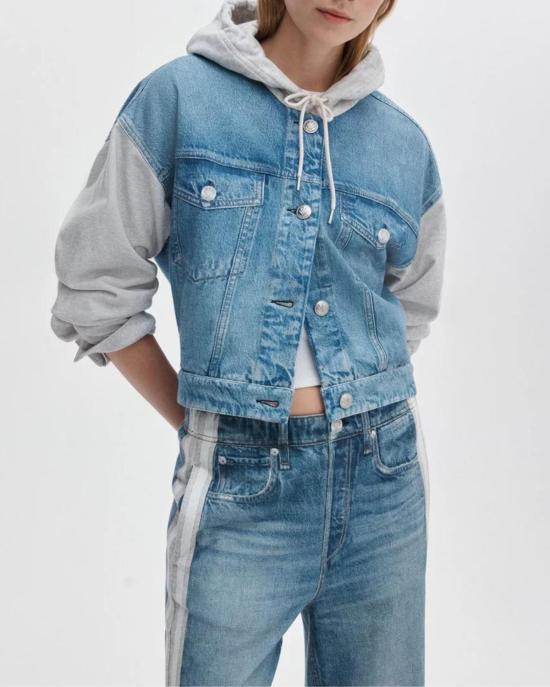  랙앤본 데님 자켓 Rag & Bone Miramar Combo Hooded Trucker Jacket Sport Combo - RAG & BONE