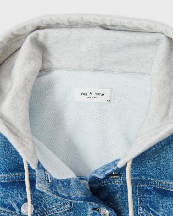 랙앤본 데님 자켓 Rag & Bone Miramar Combo Hooded Trucker Jacket Sport Combo - RAG & BONE