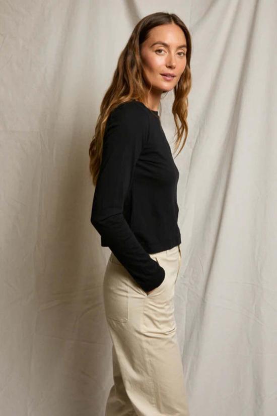  퍼펙트 화이트 티 긴팔 티셔츠 파커 긴팔 보트넥 탑 - PERFECT WHITE TEE