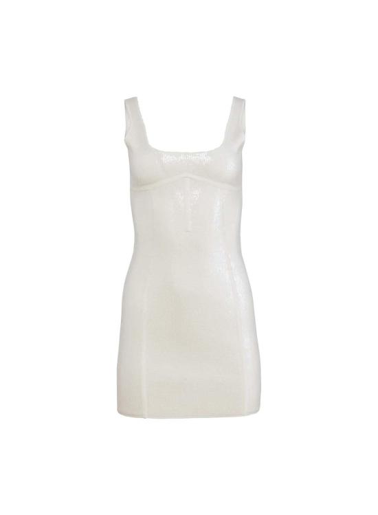  플뢰르 뒤 말 숏 원피스 Fleur Du Mal 시퀸 니트 바디콘 미니 드레스 아이보리 - FLEUR DU MAL