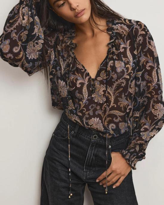  베로니카비어드 블라우스 베로니카 비어드 히코리  블랙 멀티 - VERONICA BEARD