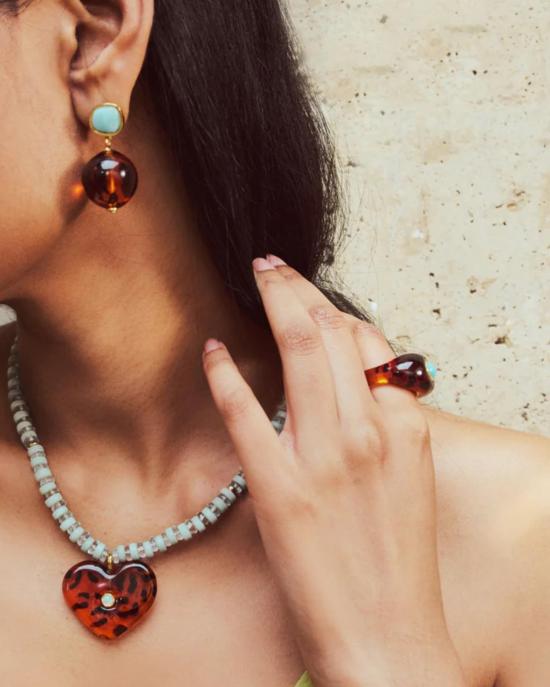  리지 포르투나토 반지 기념비 링 레오파드 - LIZZIE FORTUNATO