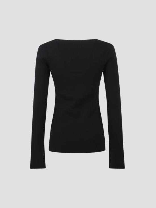 25FW 토템 긴팔 티셔츠 254WRT0571YA0187 Black - TOTEME