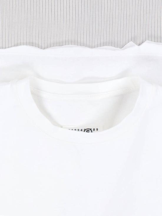 26SS MM6 메종마르지엘라 하이브리드 코튼 저지 티셔츠 S52DA0079 M20050101 White - MM6 MAISON MARGIELA