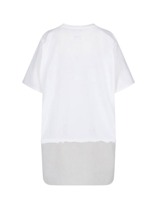 26SS MM6 메종마르지엘라 하이브리드 코튼 저지 티셔츠 S52DA0079 M20050101 White - MM6 MAISON MARGIELA