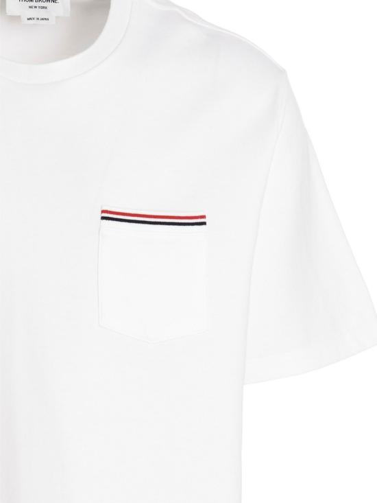  톰브라운 밀라노 코튼 오버사이즈 포켓 티셔츠 MJS183A07323100 White - THOM BROWNE