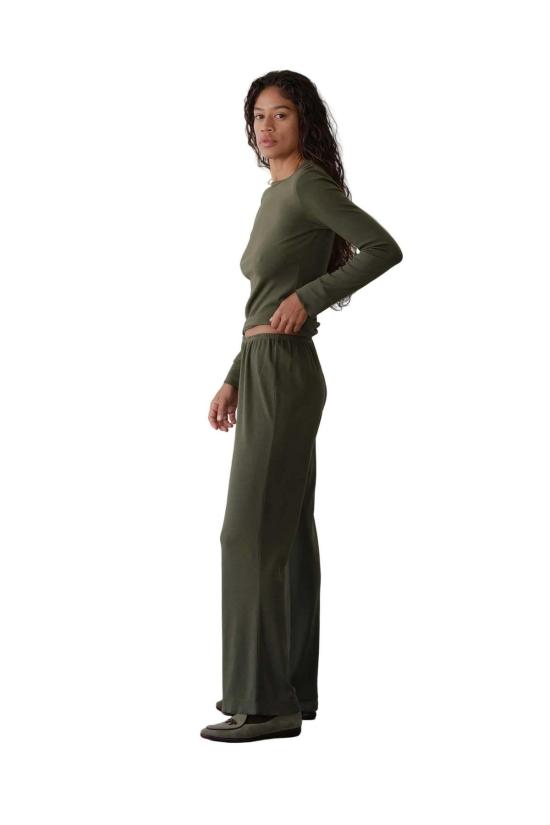  도니 크롭 팬츠 . 베이비립 가리비팬츠 오레가노 - DONNI.