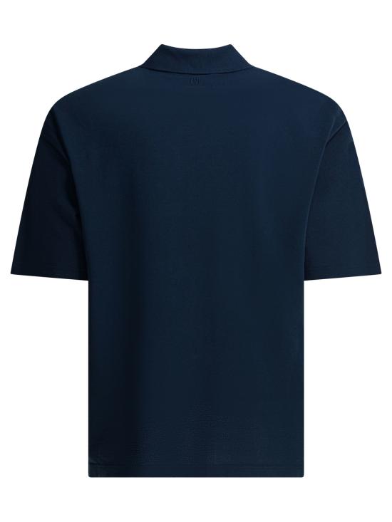 26FW 아미 톤온톤 하트 로고 코튼 패치 폴로 셔츠 UPL428 JE0221A021 Blue - AMI