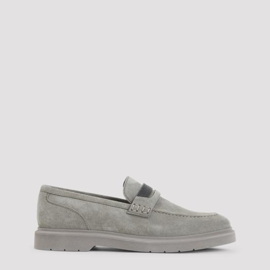 26SS 브루넬로 쿠치넬리 모닐레 디테일 스웨이드 페니 로퍼 MZSFG2370 C8850 SAFARI