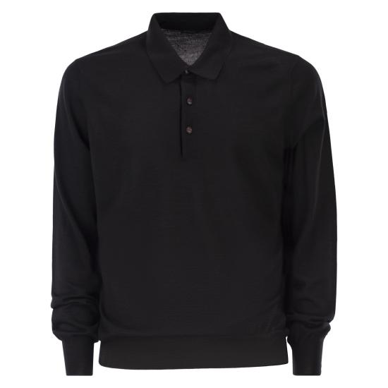 25FW 키톤 폴로 티셔츠 UKS001403001 BLACK