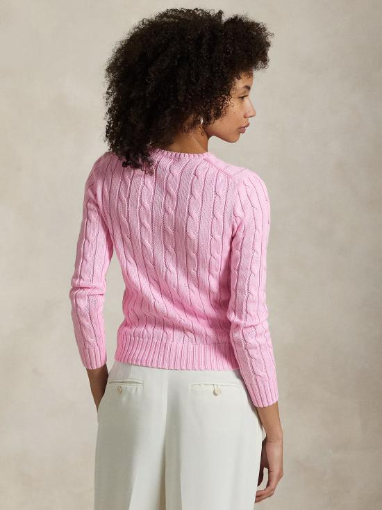 26SS 폴로 랄프로렌 포니 로고 피마코튼 케이블 니트 스웨터 211971869 010 PINK - POLO RALPH LAUREN