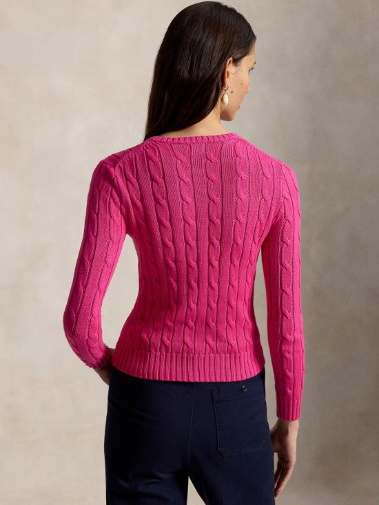 26SS 폴로 랄프로렌 포니 로고 피마코튼 케이블 니트 스웨터 211971869 508 FRAGOLA - POLO RALPH LAUREN