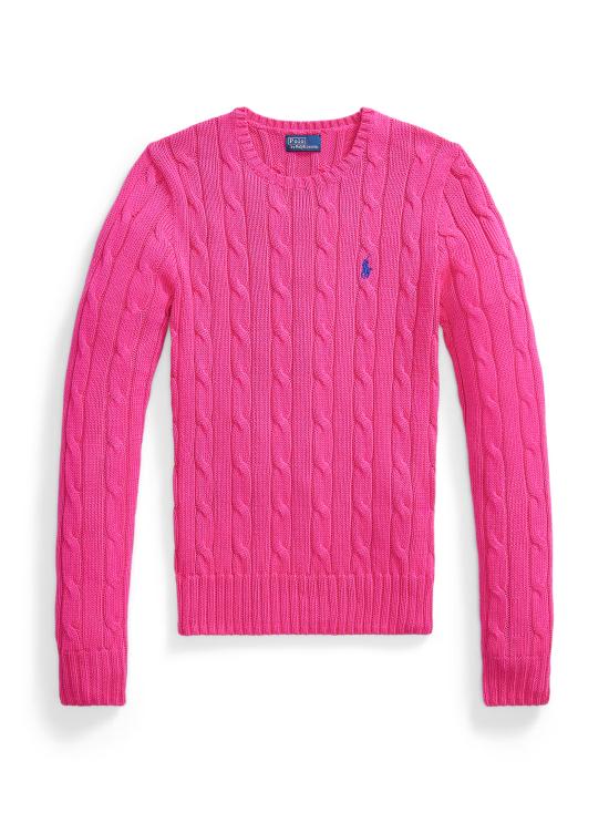 26SS 폴로 랄프로렌 포니 로고 피마코튼 케이블 니트 스웨터 211971869 508 FRAGOLA