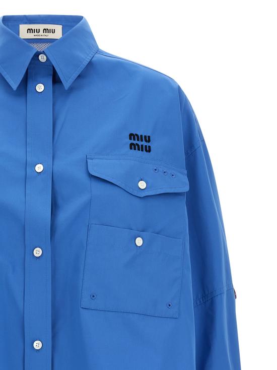 26SS 미우미우 블라우스 MK2025SOOO10RGF0237 Light Blue - MIU MIU