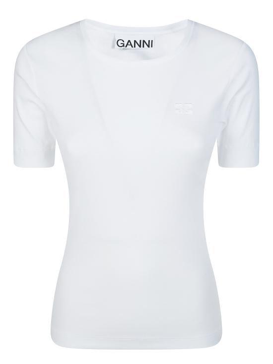 26SS 가니 소프트 코튼 립 반팔 티셔츠 A1050182 151 BIANCO