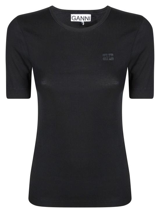 26SS 가니 소프트 코튼 립 반팔 티셔츠 A1050182 099 NERO