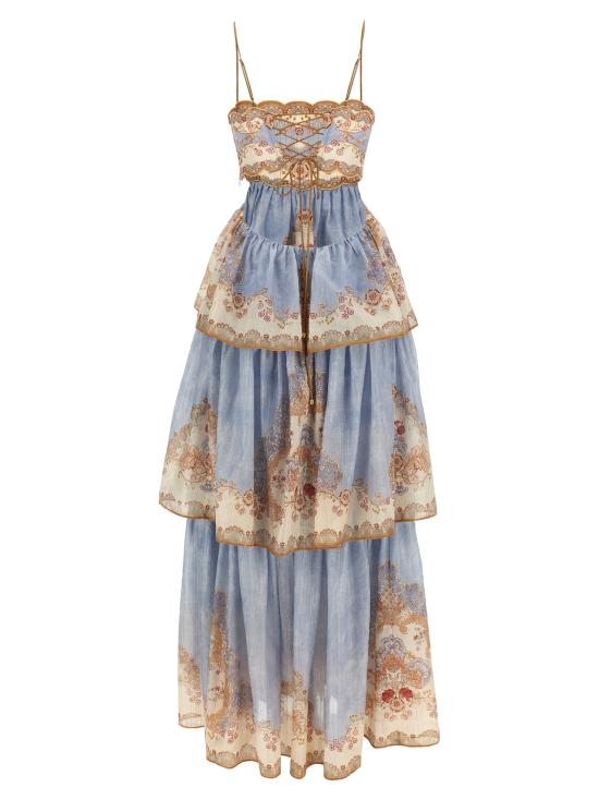 26SS 짐머만 롱 원피스 5353DRS263WPFD Light Blue - ZIMMERMANN