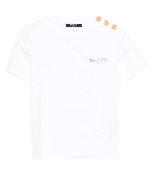 26SS [키즈] 발망 티셔츠 BY8Q21 Z3672 100NE White