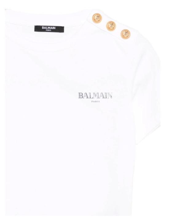 26SS [키즈] 발망 티셔츠 BY8Q21 Z3672 100NE White - BALMAIN