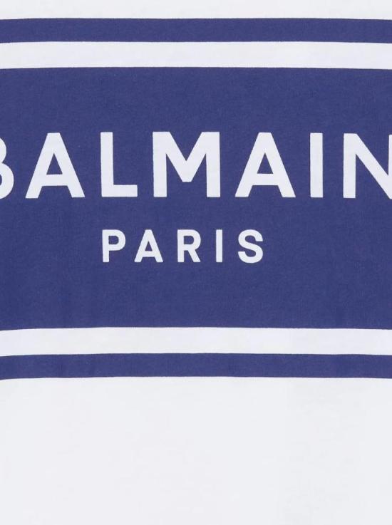 26SS [키즈] 발망 티셔츠 BY8P11 Z3672 100BL White - BALMAIN