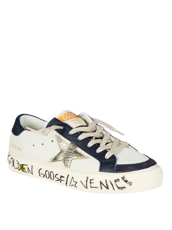 26SS [키즈] 골든구스 스니커즈 GTF00496 F008058 158 DIRTY WHITE DARK BLU PLATINUM 15865 - GOLDEN GOOSE