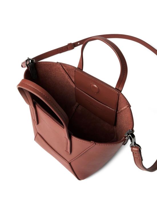 26SS 브루넬로 쿠치넬리 카프스킨 BC Duo 미니 백 모닐레 장식 MBXAD2675 C4182 Brown - BRUNELLO CUCINELLI