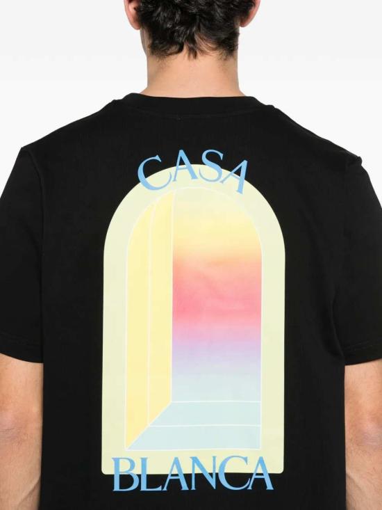 26SS 카사블랑카 반팔 티셔츠 MSP26JTS00114 BLACK JERSEY - CASABLANCA