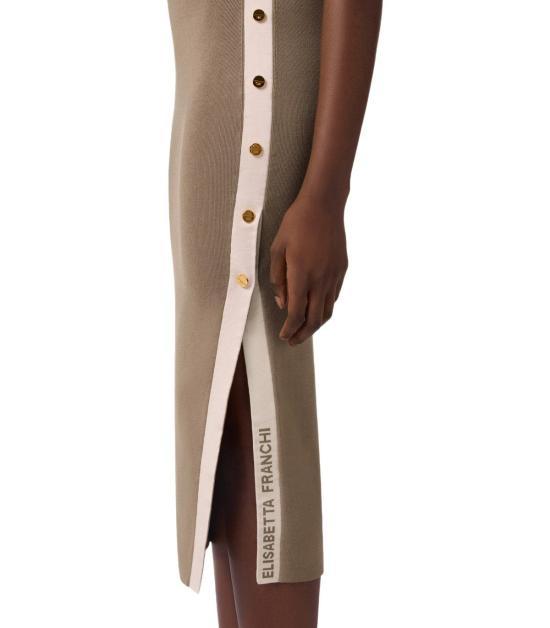 26SS 엘리자베타프랜치 미디 원피스 AM03S61E2 727 38 Beige - ELISABETTA FRANCHI