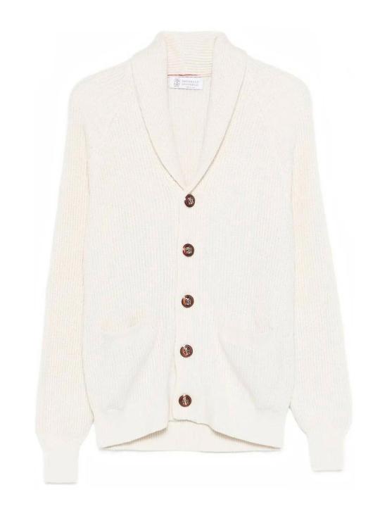 26SS 브루넬로 쿠치넬리 잉글리시 립 래글런 가디건 MNI708606C2723 White