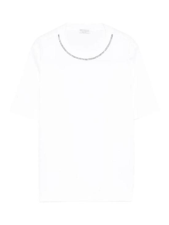 26SS 브루넬로 쿠치넬리 반팔 티셔츠 M0T81BZ100C6159 White