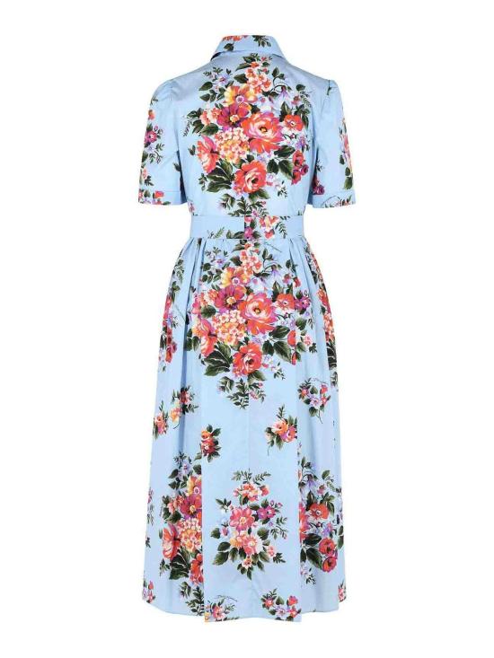26SS 돌체앤가바나 플라워 부케 프린트 포플린 셔츠 드레스 F6JFNTHS5UUHC5ZO Light Blue - DOLCE & GABBANA