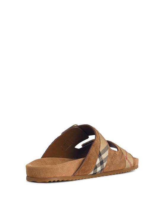 26SS 버버리 체크 스웨이드 어친 샌들 8121958 Brown - BURBERRY