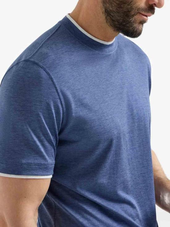 26SS 브루넬로 쿠치넬리 반팔 티셔츠 MR8337427CTA27 Medium Wash - BRUNELLO CUCINELLI