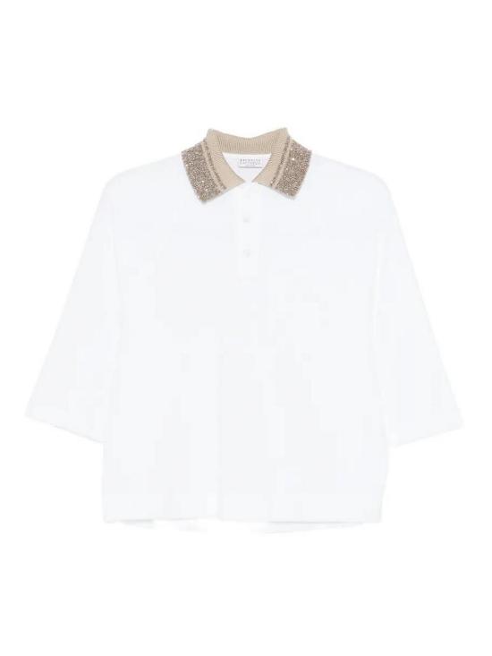 26SS 브루넬로 쿠치넬리 폴로 티셔츠 M0T63EJ115C6159 White