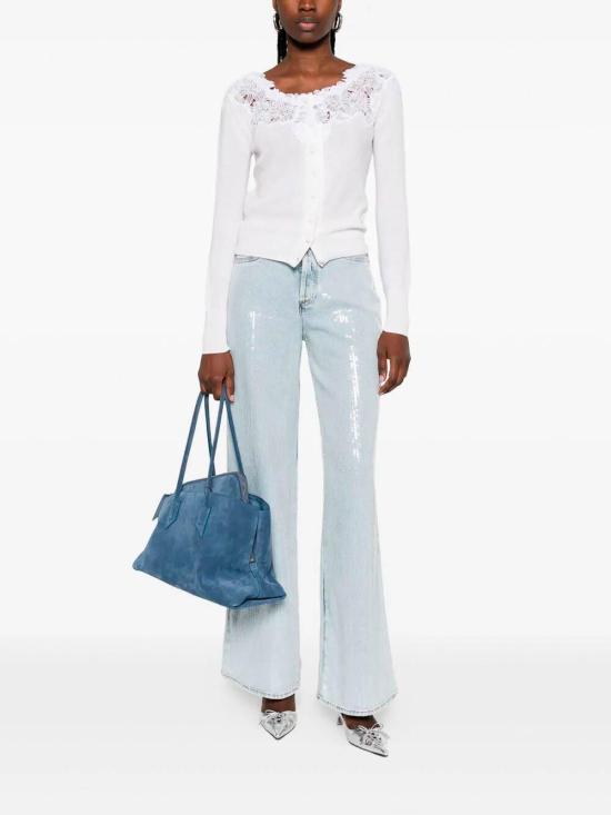 26SS 에르마노 설비노 가디건 D485N312APHYU10601 White - ERMANNO SCERVINO